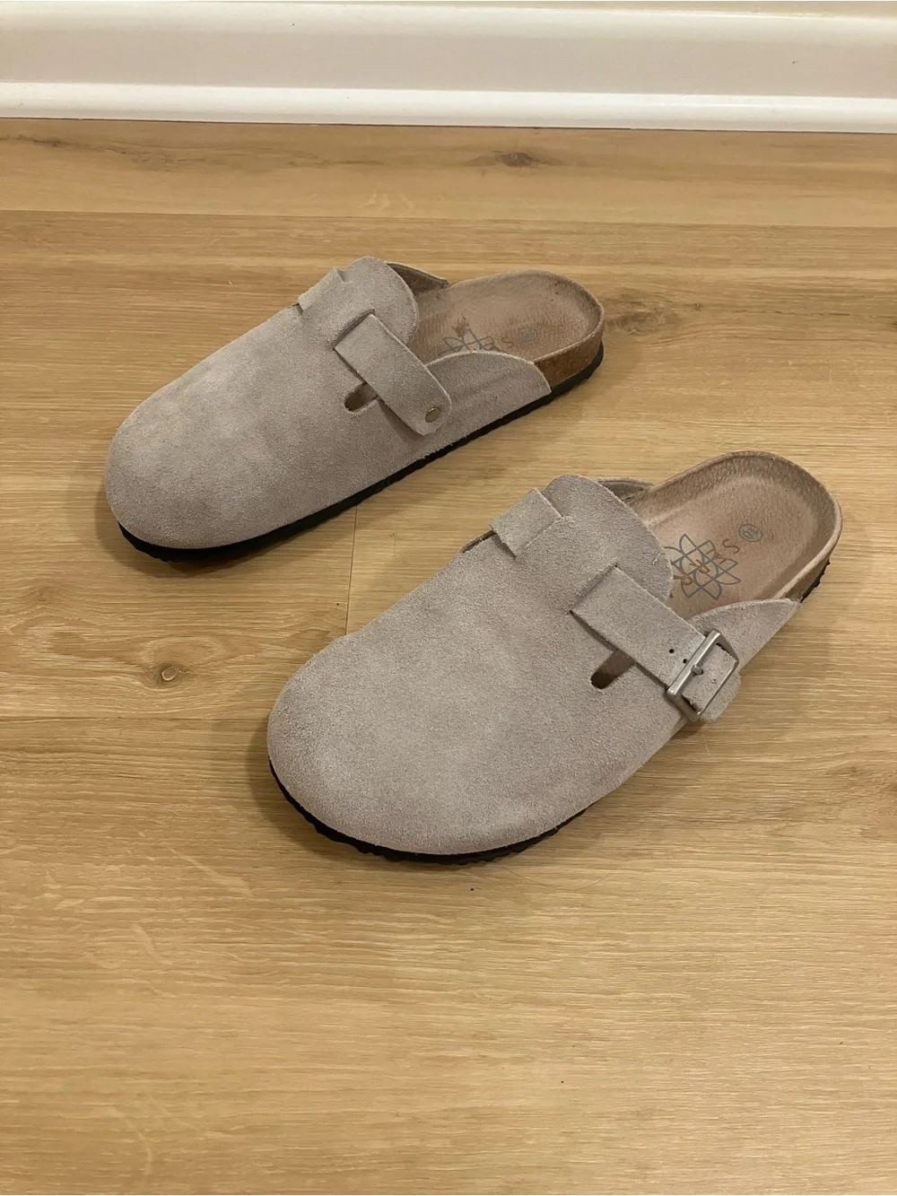 Serra Taupe Suede Slip-On Clogs
